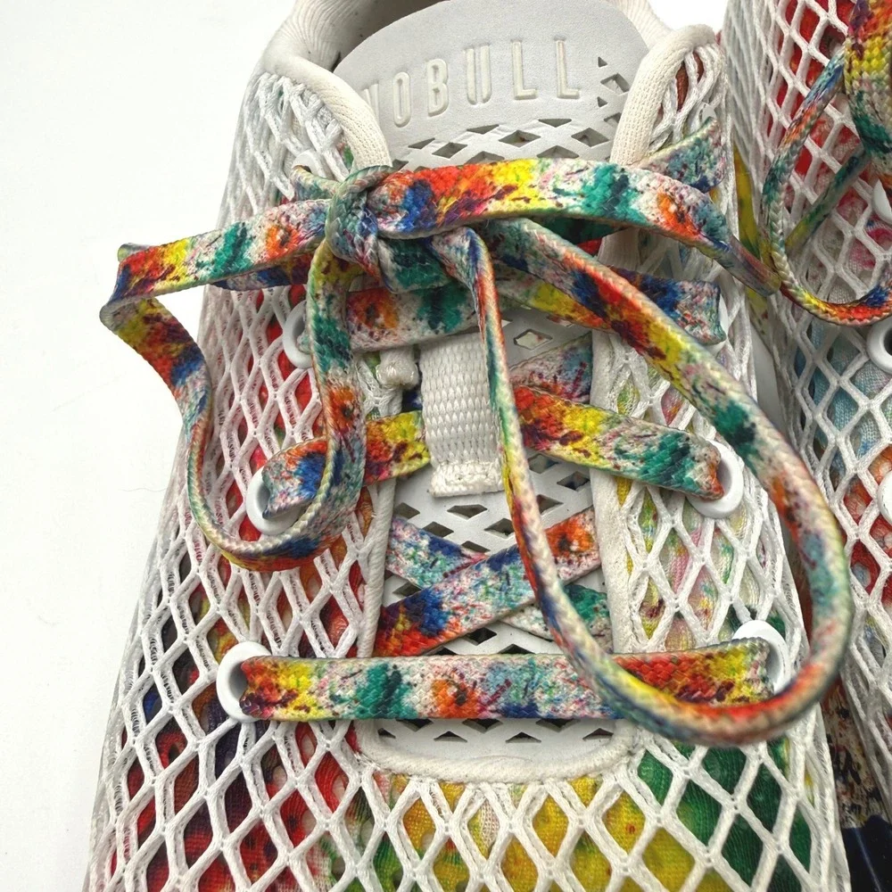 NOBULL All Pride Mesh Runner White Paint Splatter Trainer Shoes Men's 8.5 W10